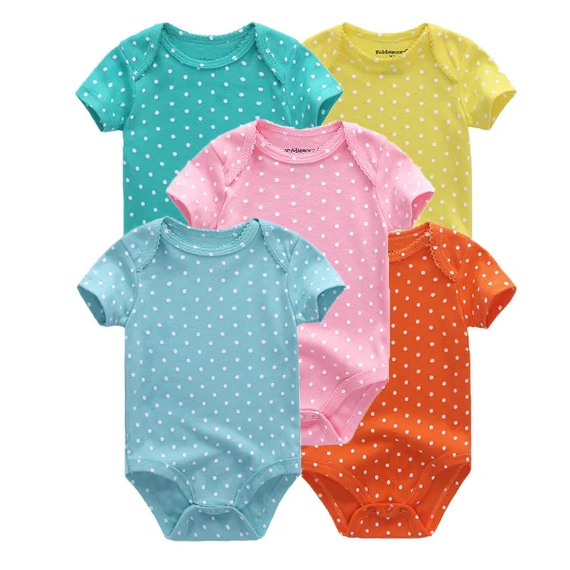 Essential Cotton Baby Bodysuit Set (5-Pack | 0–12M) - Nestling Babies 