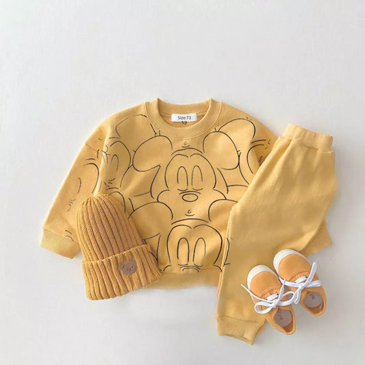 Baby Summer 2-Piece Set – Cartoon Tee & Shorts - Nestling Babies 