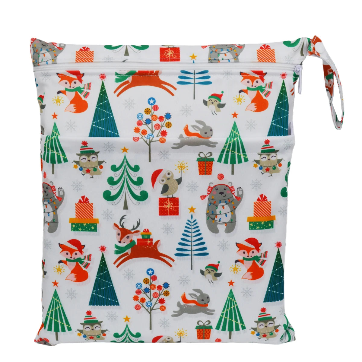 [Sigzagor] Reusable Wet Dry Bag – Waterproof Diaper Organizer with Dual Zippers & Animal Prints - Nestling Babies 