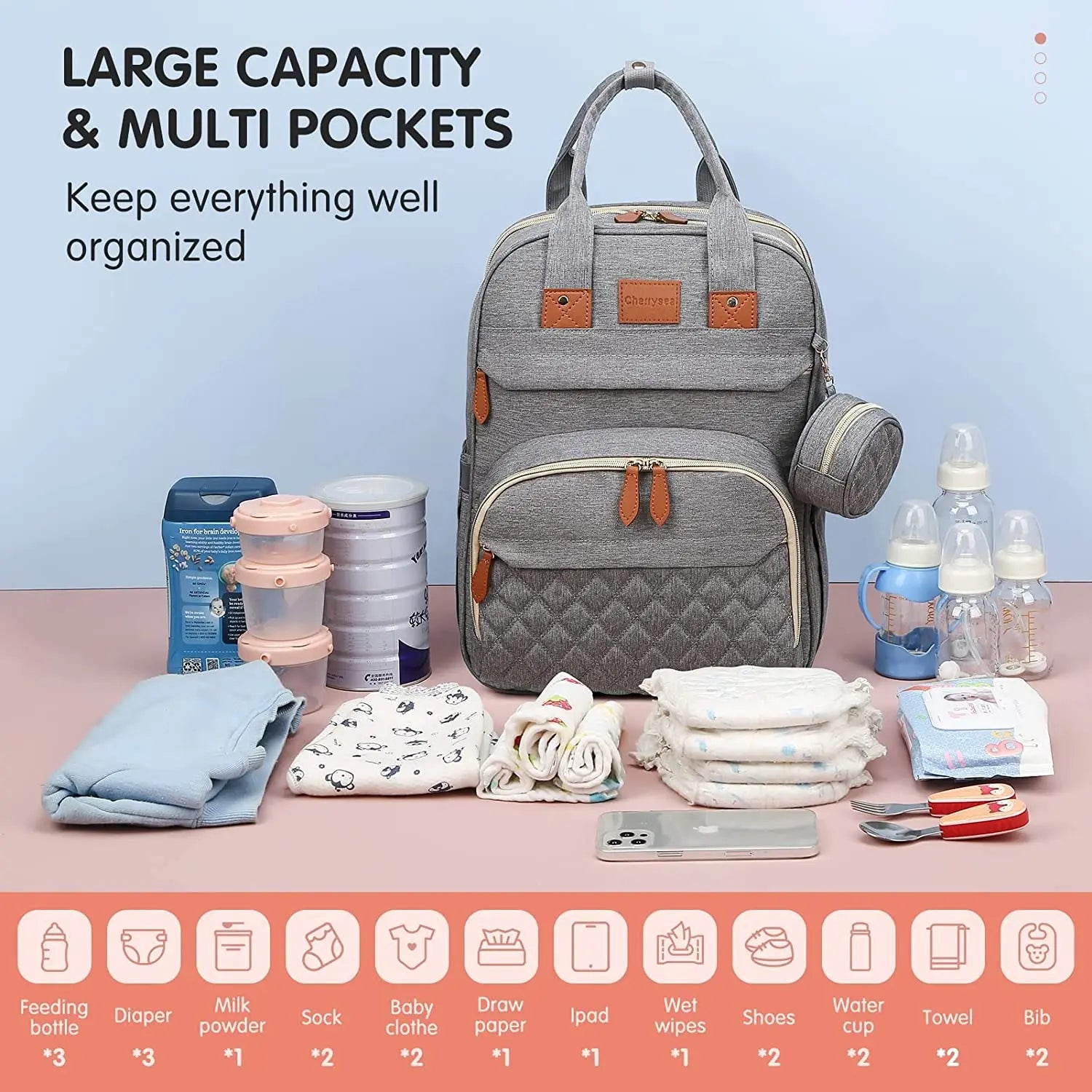 3-in-1 Diaper Bag Backpack – Foldable Baby Bed with USB & Waterproof Storage - Nestling Babies 