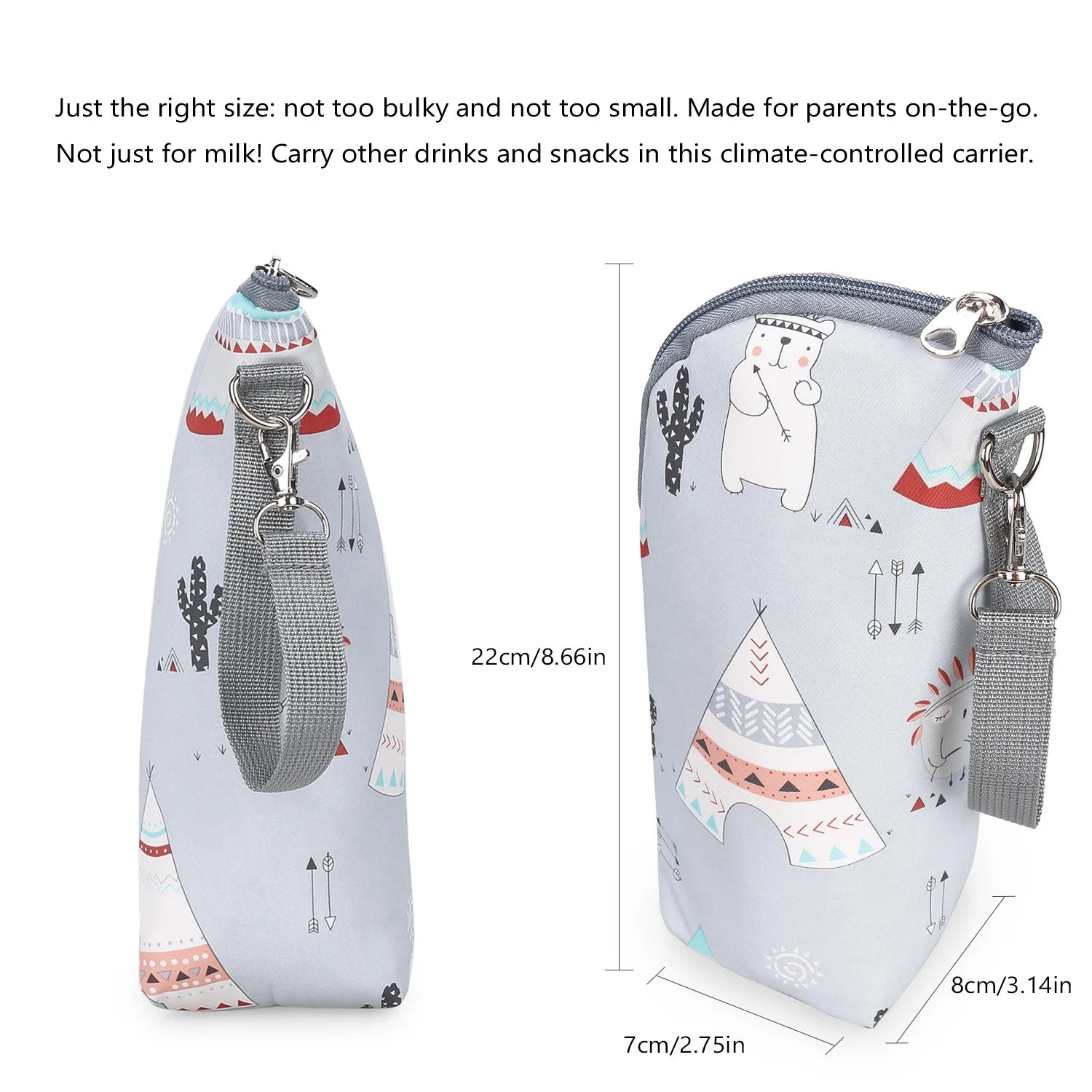 Portable Baby Bottle Warmer Bag – Insulated Bottle Holder for Outings & Stroller Use - Nestling Babies 