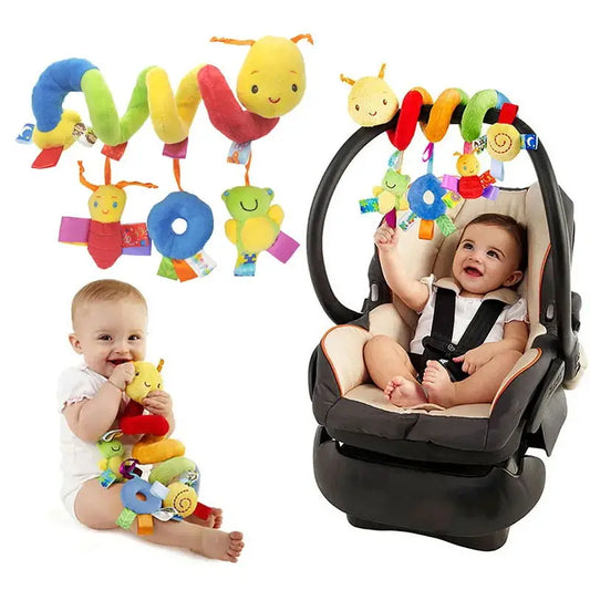 Spiral Baby Crib & Stroller Hanging Rattles Toy – Soft Cotton Mobile for Newborns & Infants - Nestling Babies 