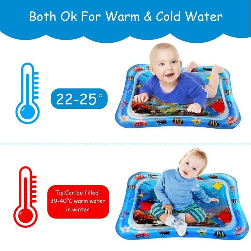 Inflatable Tummy Time Baby Play Mat – Sensory Water Cushion for Infants - Nestling Babies 