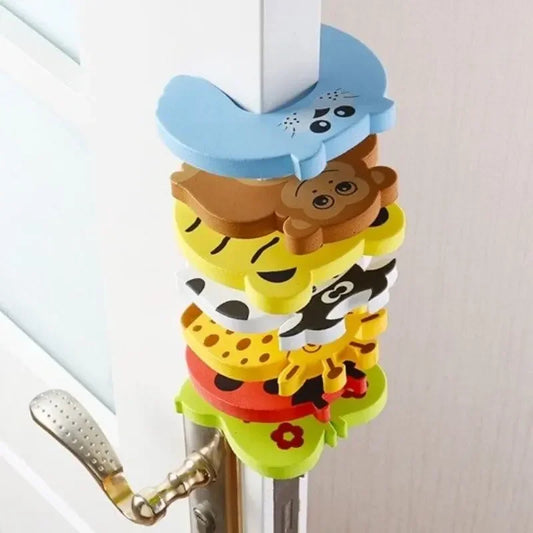 Baby Safety Door Stoppers – Anti-Pinch Foam Guards with Cute Animal Design (2/5 pcs) - Nestling Babies 