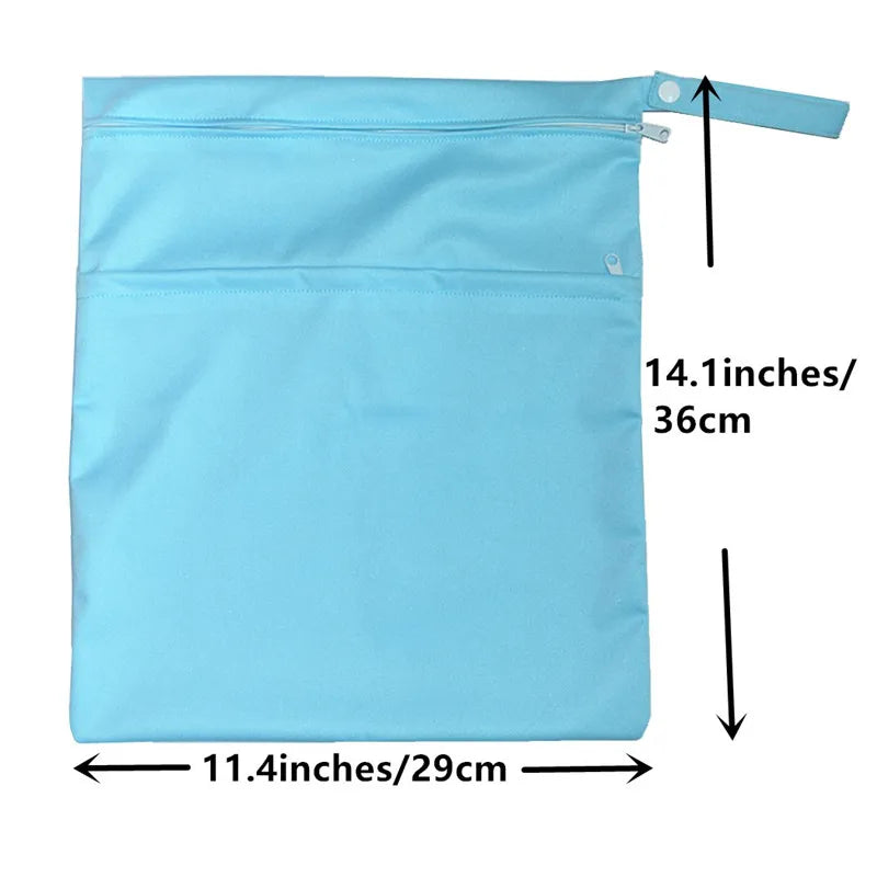 [Sigzagor] Reusable Wet Dry Bag – Waterproof Diaper Organizer with Dual Zippers & Animal Prints - Nestling Babies 