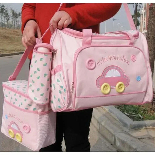 4-Piece Baby Diaper Bag Set – Waterproof Travel Organizer for Moms & Dads - Nestling Babies 