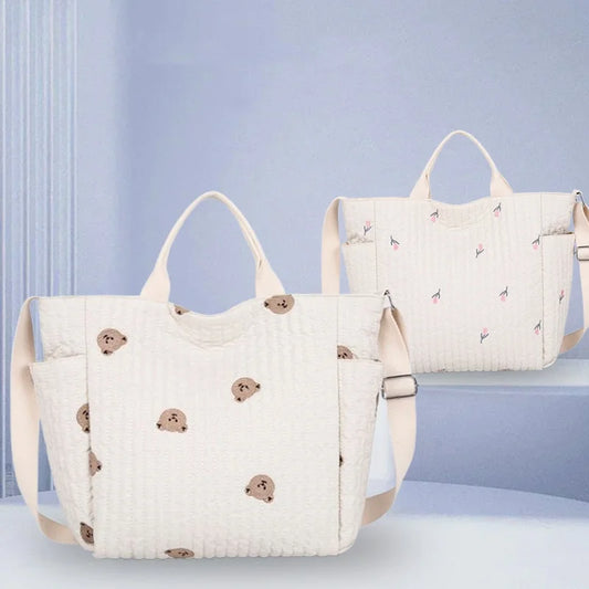 Embroidered Diaper Handbag – Stylish Mommy Crossbody for Travel & Hospital Use - Nestling Babies 