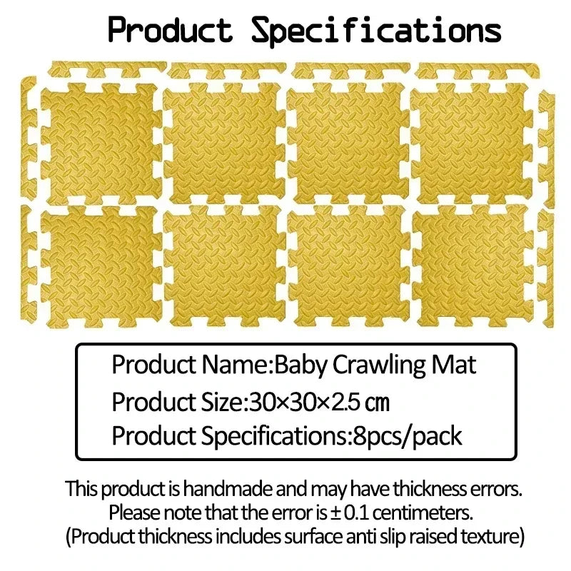 Thick Solid Color Baby Play Mat – 2.5CM Soft Puzzle Foam Tiles for Crawling & Play Areas - Nestling Babies 