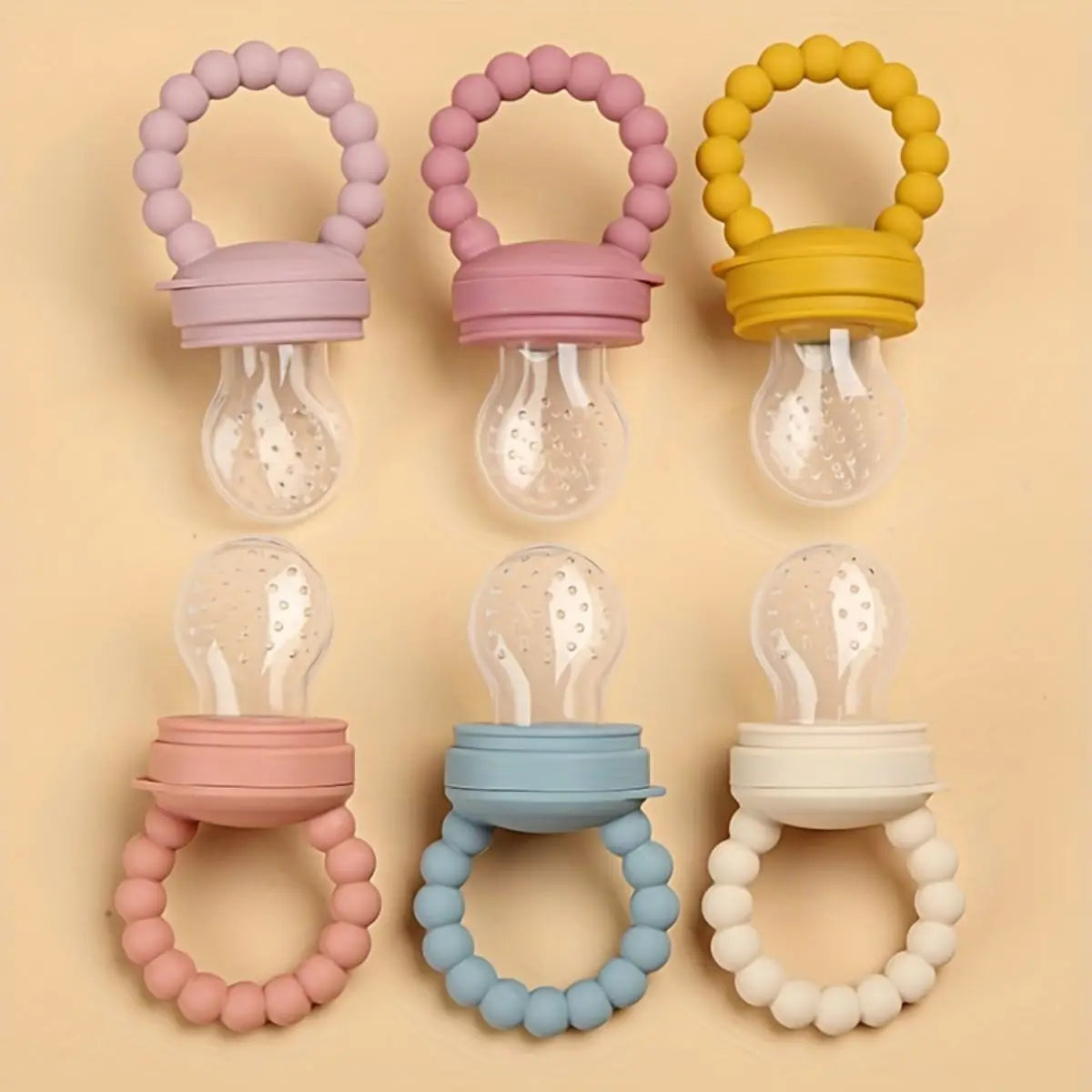 3-Pack Silicone Baby Fruit Feeders – Safe Self-Feeding Pacifiers with Easy-Grip Handles - Nestling Babies 