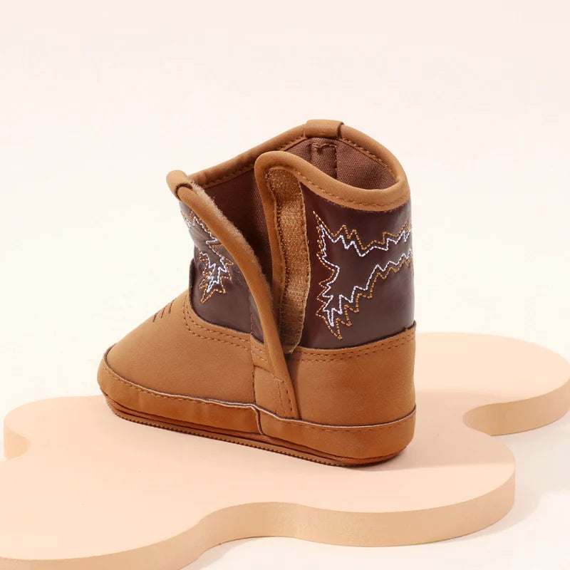 Baby Soft PU Leather Boots – Prewalker Ankle Shoes for Boys & Girls (0–12 Months) - Nestling Babies 