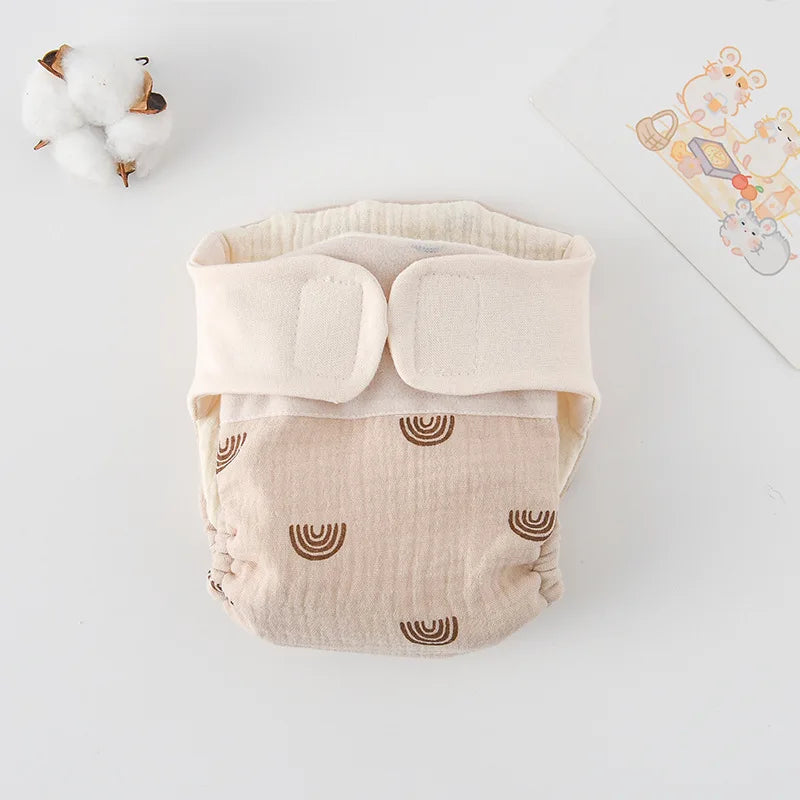 Summer Reusable Cotton Baby Diaper – Cartoon Infant Training Pants with Taped Design - Nestling Babies 