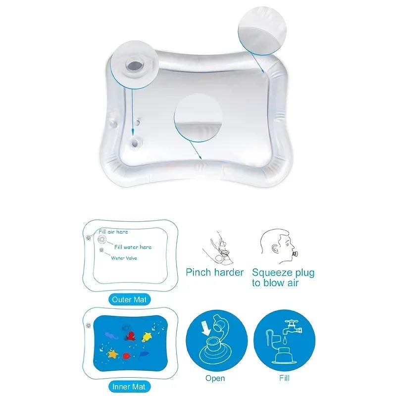 Infinno Inflatable Tummy Time Mat – Sensory Water Play Mat for Babies (50cm) - Nestling Babies 
