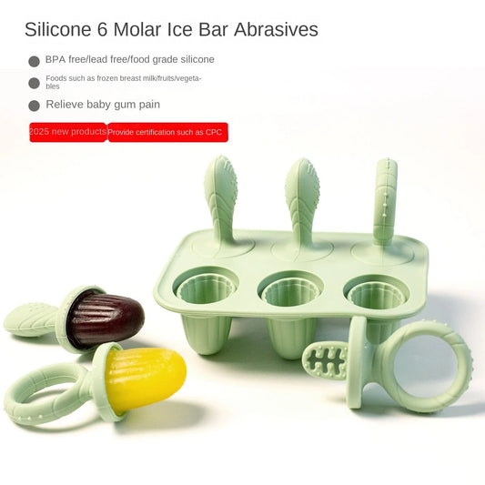 Silicone Baby Popsicle Mold – 6-Cavity Tray for Frozen Teething Treats - Nestling Babies 