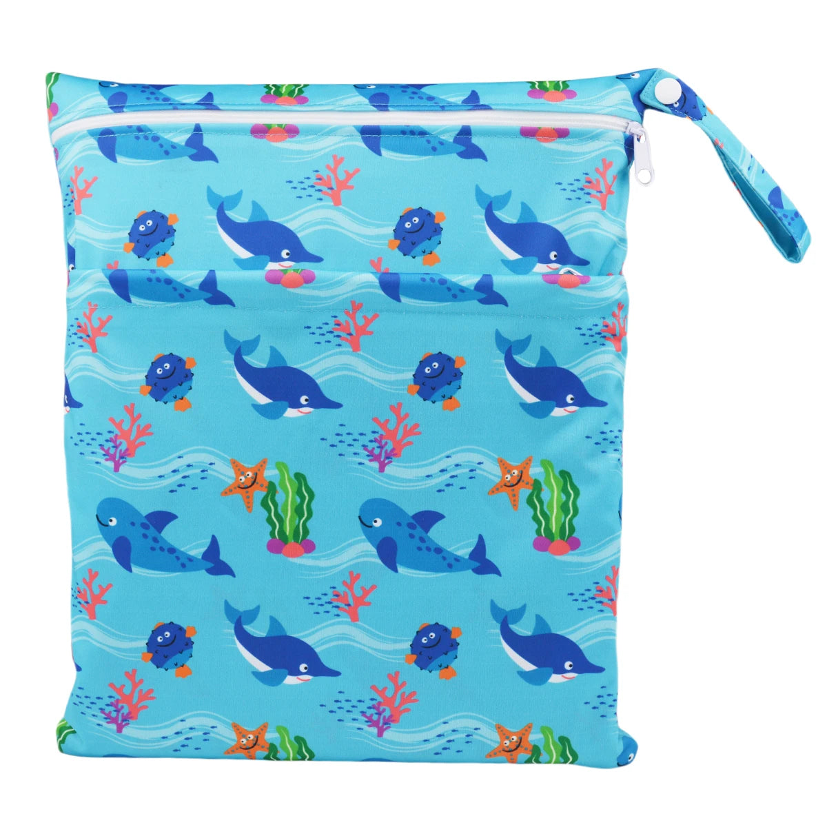[Sigzagor] Reusable Wet Dry Bag – Waterproof Diaper Organizer with Dual Zippers & Animal Prints - Nestling Babies 