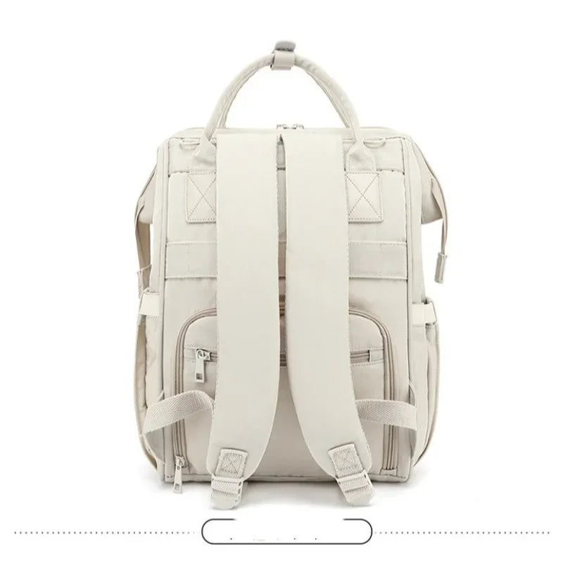 Waterproof Canvas Mummy Backpack – 2-Layer Diaper Bag with Large Capacity & Multi-Color Options - Nestling Babies 