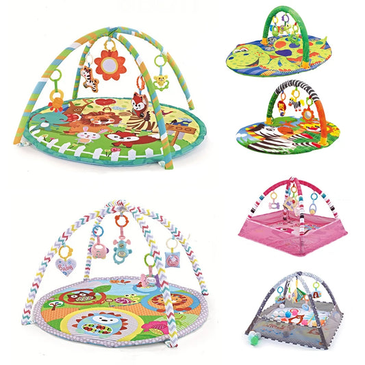 Baby Play Gym with Educational Fitness Frame – Soft Crawling Mat with Toy Rack - Nestling Babies 