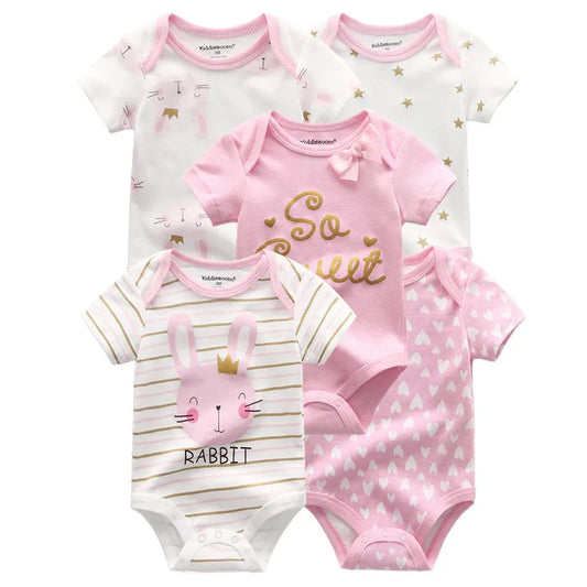 Essential Cotton Baby Bodysuit Set (5-Pack | 0–12M) - Nestling Babies 