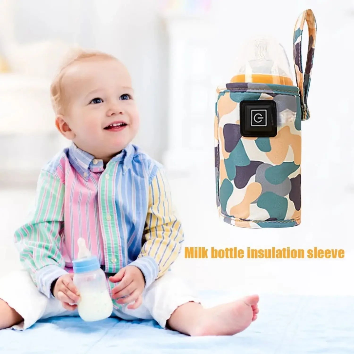 USB Bottle Warmer Bag – Portable Milk & Water Heater for Babies | Insulated, Travel-Friendly for Stroller Use - Nestling Babies 