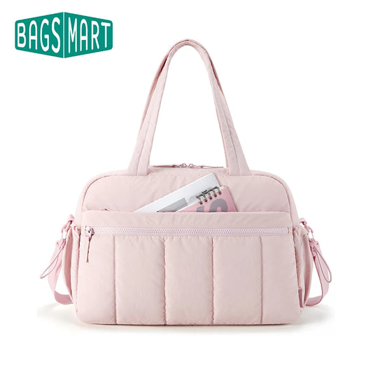 BAGSMART Travel Duffel Bag for Women – Waterproof Weekender Gym & Beach Bag with Wet Pocket - Nestling Babies 