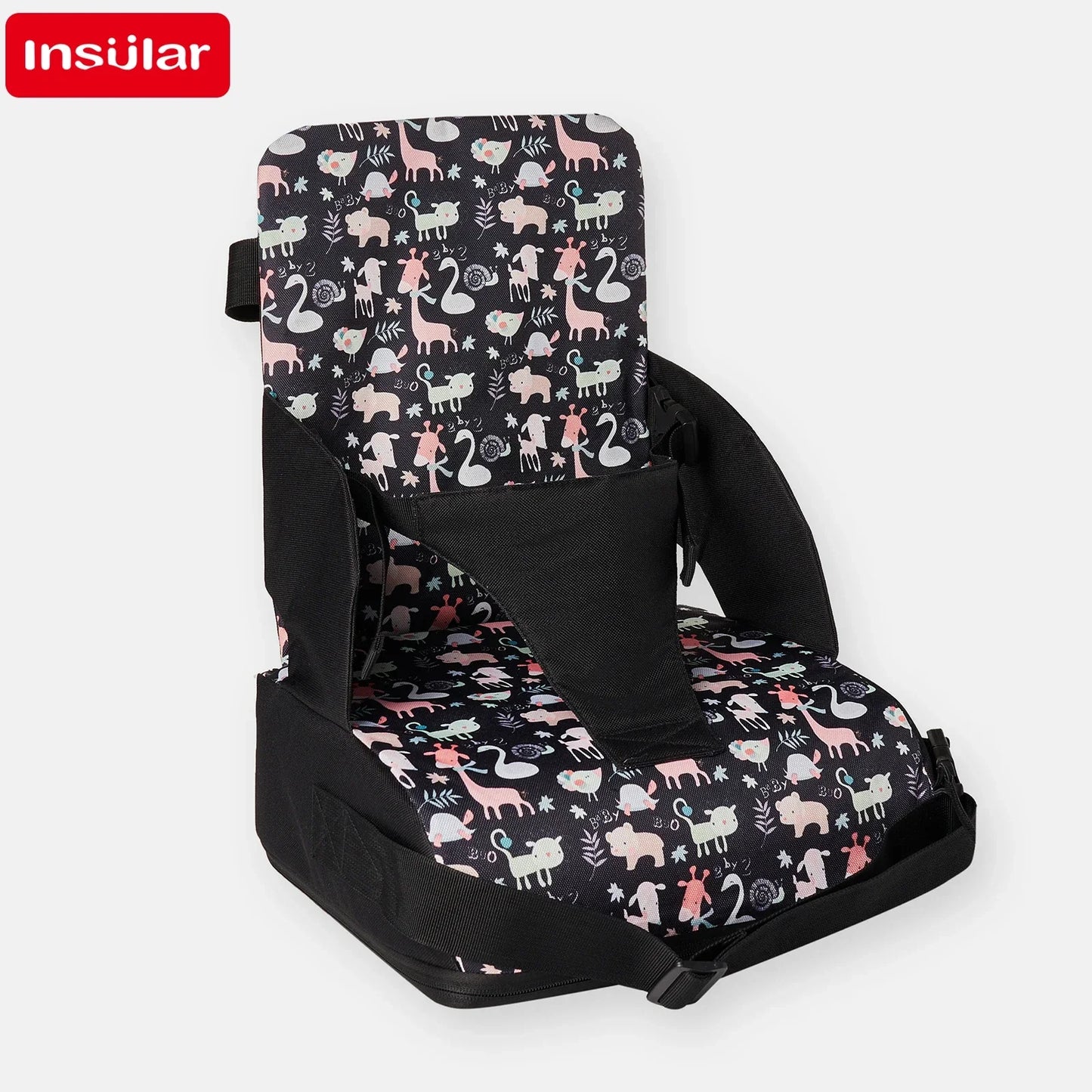 INSULAR Portable Foldable Booster Seat – Anti-Slip High Cushion for Baby & Toddler Dining Chairs - Nestling Babies 