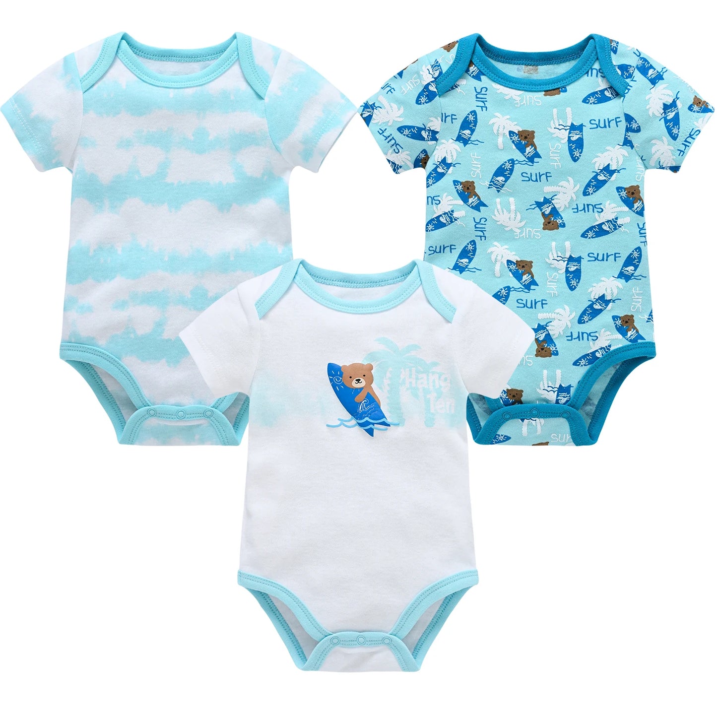 Cotton Essentials – 3/6-Pack Baby Bodysuits (Unisex | 0–12M) - Nestling Babies 