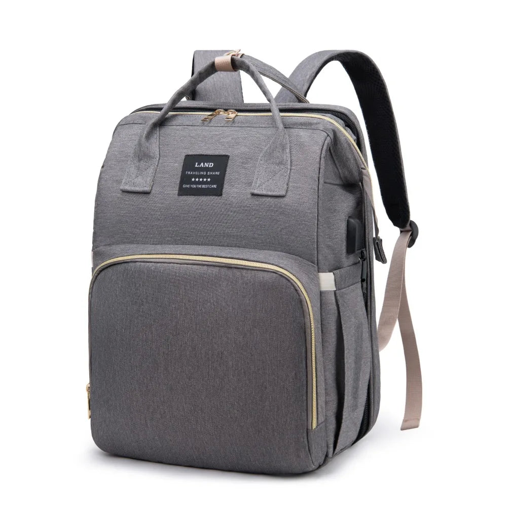 Lightweight Foldable Mommy Diaper Bag – Travel Backpack with Portable Crib - Nestling Babies 