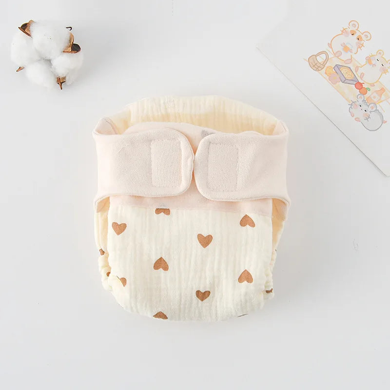 Summer Reusable Cotton Baby Diaper – Cartoon Infant Training Pants with Taped Design - Nestling Babies 