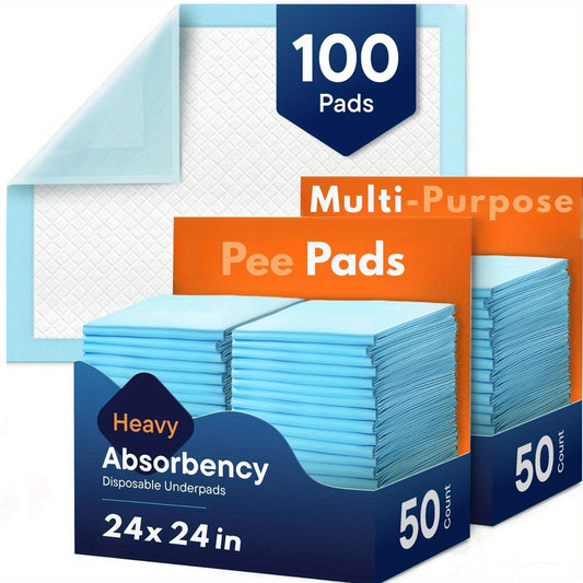 100-Count Super Absorbent Disposable Underpads – XL 24”x24” Leakproof Changing Mats for Babies, Pets & Adults - Nestling Babies 